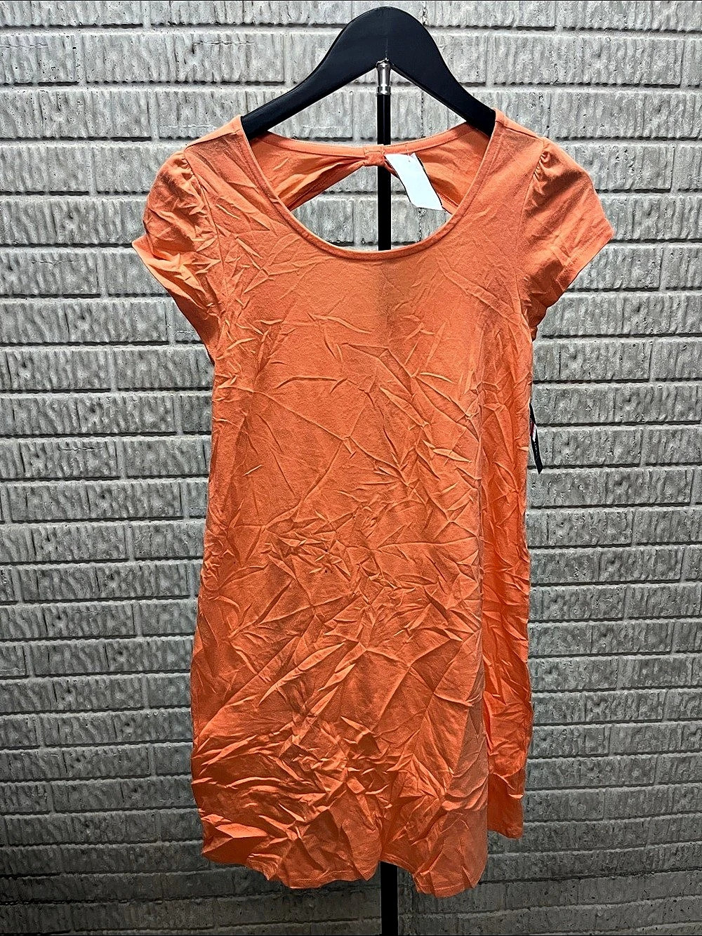 Wonder Nation Girls Back Bow Sleeveless Dress Orange XL